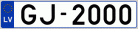 Auto numura zīme GJ2000 Auto numura zīme GJ2000