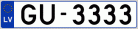 Auto numura zīme GU3333