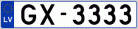 Auto numura zīme GX3333