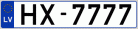 Auto numura zīme HX7777