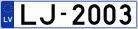 Auto numura zīme LJ2003