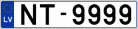 Auto numura zīme NT9999