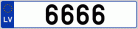 Auto numura zīme 6666
