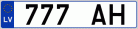 Auto numura zīme 777 AH