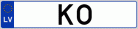 Auto numura zīme KO