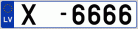 Auto numura zīme X6666