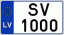 Auto numura zīme SV1000