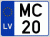Auto numura zīme MC 20