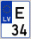 Auto numura zīme E34