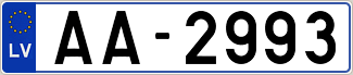 Auto numura zīme AA2993