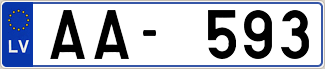Auto numura zīme AA593