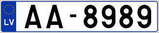 Auto numura zīme AA8989