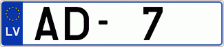 Auto numura zīme AD7
