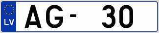 Auto numura zīme AG30