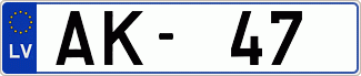 Auto numura zīme AK47