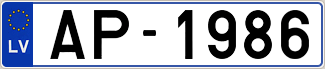 Auto numura zīme AP1986
