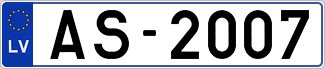 Auto numura zīme AS2007