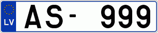 Auto numura zīme AS999
