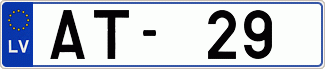 Auto numura zīme AT29