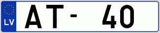 Auto numura zīme AT40