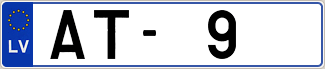 Auto numura zīme AT9