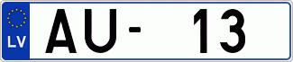 Auto numura zīme AU13