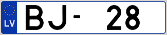 Auto numura zīme BJ28