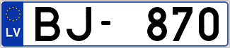 Auto numura zīme BJ870