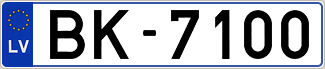 Auto numura zīme BK7100