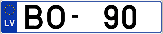Auto numura zīme BO90