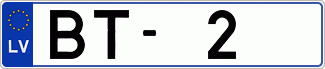 Auto numura zīme BT2