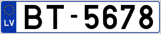 Auto numura zīme BT5678