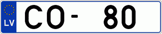 Auto numura zīme CO80
