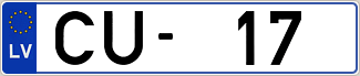 Auto numura zīme CU17