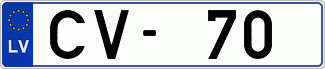 Auto numura zīme CV70