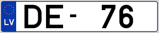 Auto numura zīme DE76