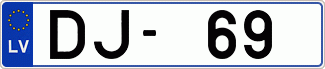 Auto numura zīme DJ69