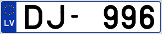 Auto numura zīme DJ996