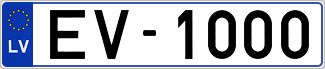 Auto numura zīme EV1000