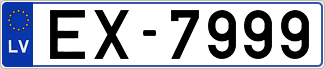 Auto numura zīme EX7999