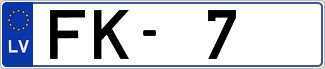 Auto numura zīme FK7