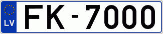 Auto numura zīme FK7000