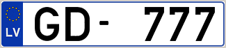 Auto numura zīme GD777