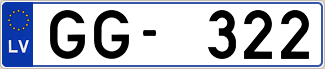 Auto numura zīme GG322
