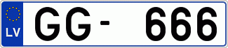 Auto numura zīme GG666