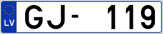 Auto numura zīme GJ119