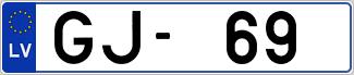 Auto numura zīme GJ69