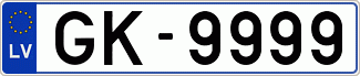 Auto numura zīme GK9999