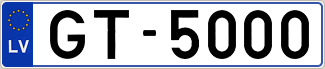 Auto numura zīme GT5000