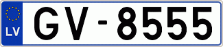 Auto numura zīme GV8555